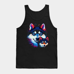 Siberian Husky Fathers Day Tank Top